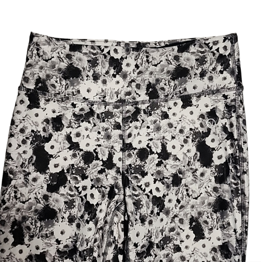 Vogo Athletica Yoga Leggings Black & White Floral XS